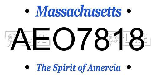 AEO7818 Massachusetts License Plate