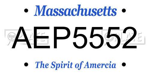AEP5552 Massachusetts License Plate
