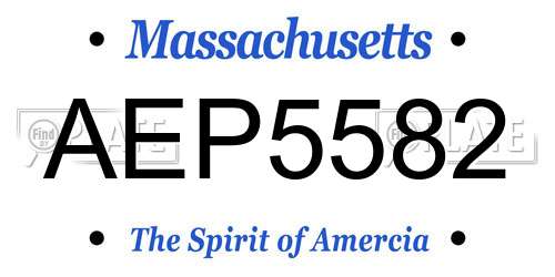 AEP5582 Massachusetts License Plate
