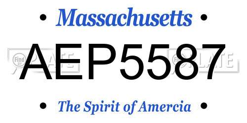 AEP5587 Massachusetts License Plate