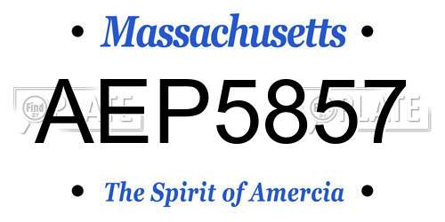 AEP5857 Massachusetts License Plate