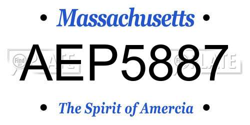 AEP5887 Massachusetts License Plate