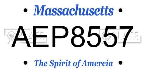AEP8557 Massachusetts License Plate