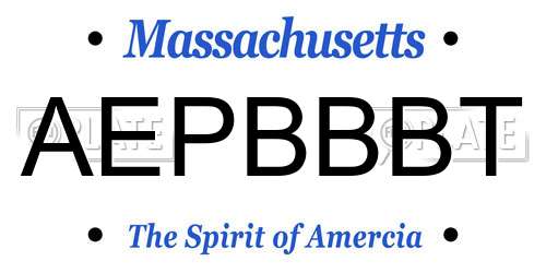 AEPBBBT Massachusetts License Plate