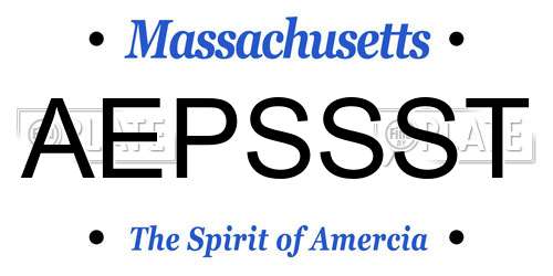 AEPSSST Massachusetts License Plate