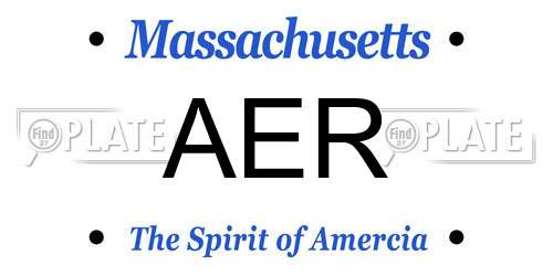AER Massachusetts License Plate
