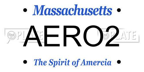 AERO2 Massachusetts License Plate