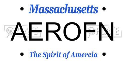AEROFN Massachusetts License Plate