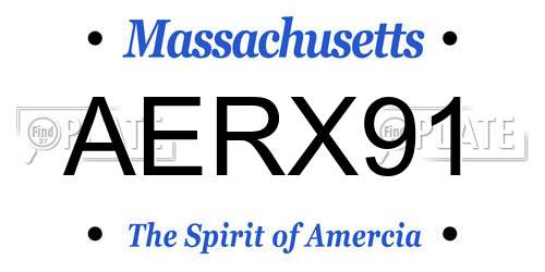 AERX91 Massachusetts License Plate