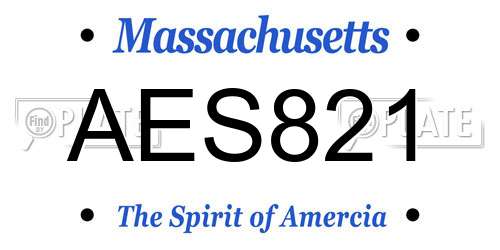 AES821 Massachusetts License Plate