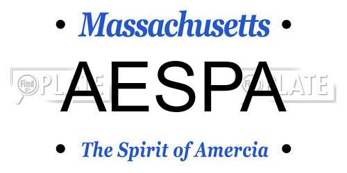 AESPA Massachusetts License Plate