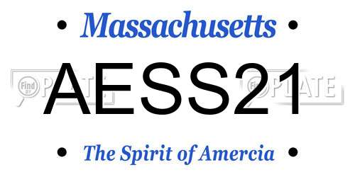 AESS21 Massachusetts License Plate