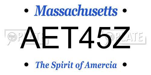 AET45Z Massachusetts License Plate