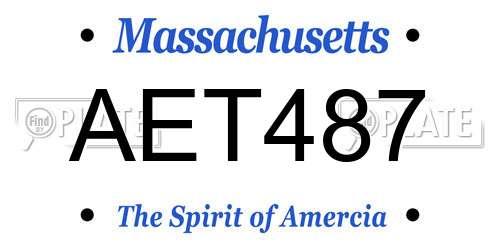 AET487 Massachusetts License Plate