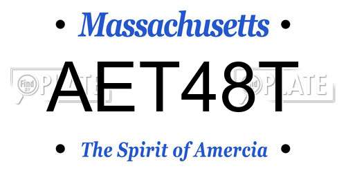 AET48T Massachusetts License Plate