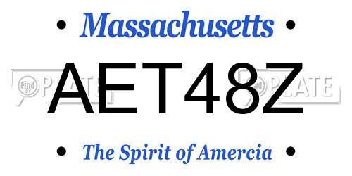 AET48Z Massachusetts License Plate