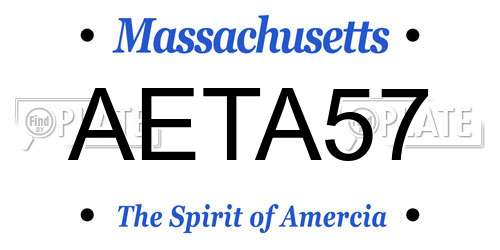 AETA57 Massachusetts License Plate