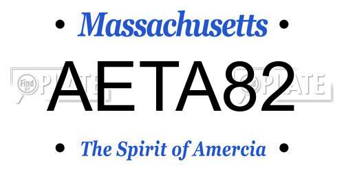 AETA82 Massachusetts License Plate