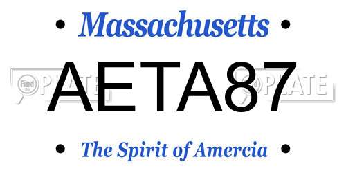 AETA87 Massachusetts License Plate