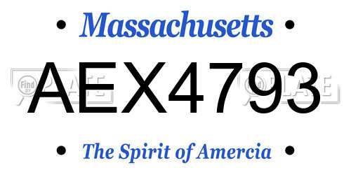 AEX4793 Massachusetts License Plate
