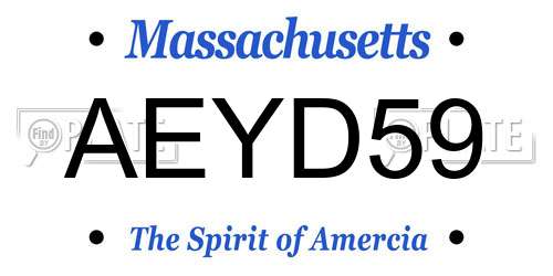AEYD59 Massachusetts License Plate