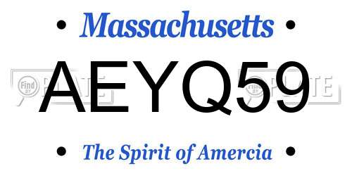 AEYQ59 Massachusetts License Plate