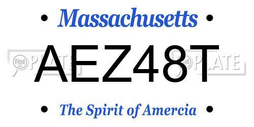 AEZ48T Massachusetts License Plate