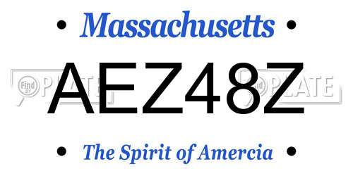 AEZ48Z Massachusetts License Plate