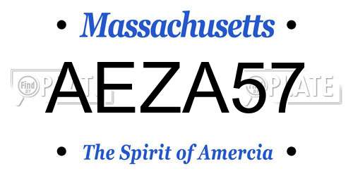 AEZA57 Massachusetts License Plate