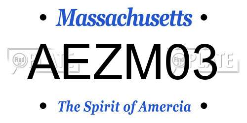 AEZM03 Massachusetts License Plate