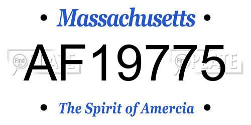 AF19775 Massachusetts License Plate