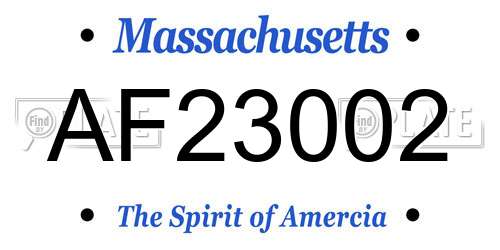AF23002 Massachusetts License Plate
