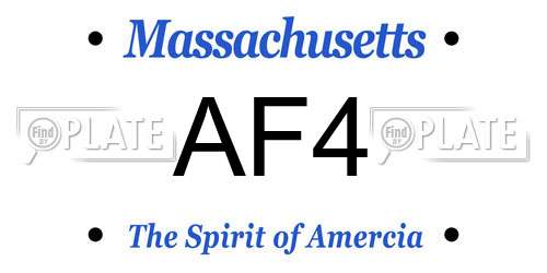 AF4 Massachusetts License Plate