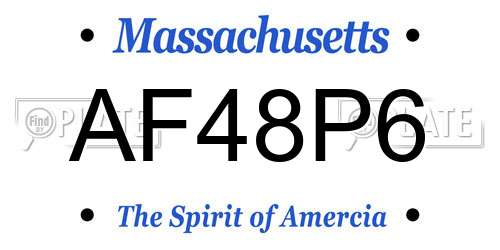 AF48P6 Massachusetts License Plate
