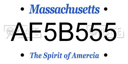 AF5B555 Massachusetts License Plate