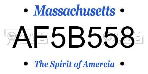 AF5B558 Massachusetts License Plate