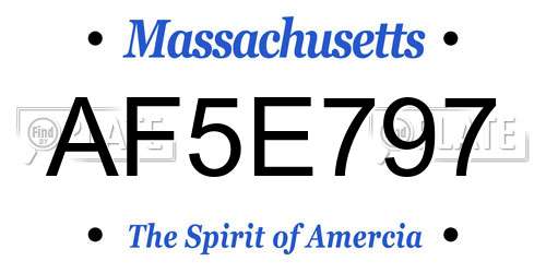 AF5E797 Massachusetts License Plate