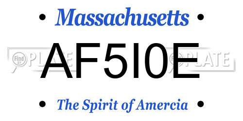 AF5I0E Massachusetts License Plate