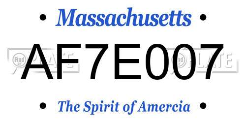 AF7E007 Massachusetts License Plate