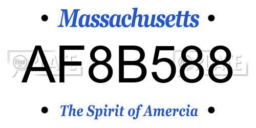 AF8B588 Massachusetts License Plate