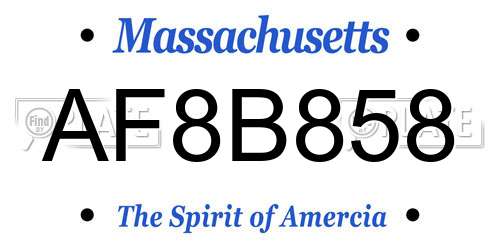 AF8B858 Massachusetts License Plate