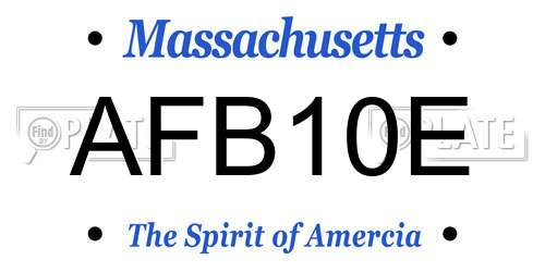 AFB10E Massachusetts License Plate