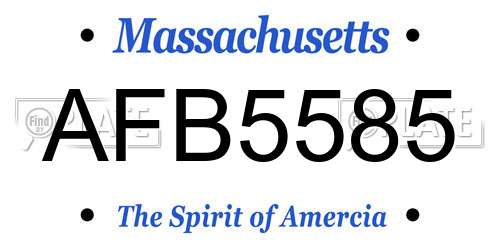 AFB5585 Massachusetts License Plate
