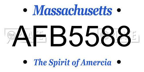 AFB5588 Massachusetts License Plate