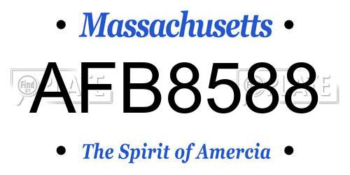 AFB8588 Massachusetts License Plate
