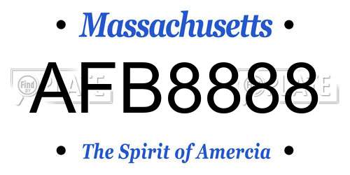 AFB8888 Massachusetts License Plate