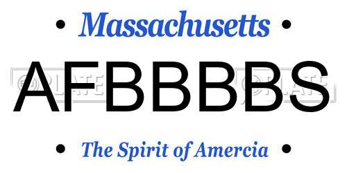 AFBBBBS Massachusetts License Plate