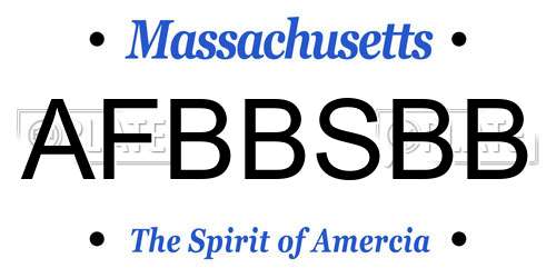 AFBBSBB Massachusetts License Plate