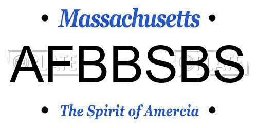 AFBBSBS Massachusetts License Plate