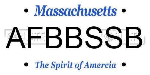 AFBBSSB Massachusetts License Plate